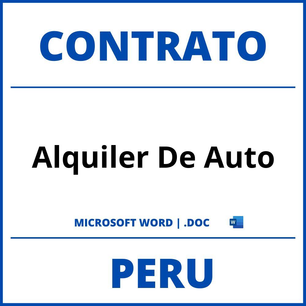 Contrato De Alquiler De Auto En Formato Word Peru 2310