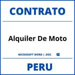 Contrato De Alquiler De Moto en formato WORD Peru