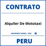 Contrato De Alquiler De Mototaxi en formato WORD Peru