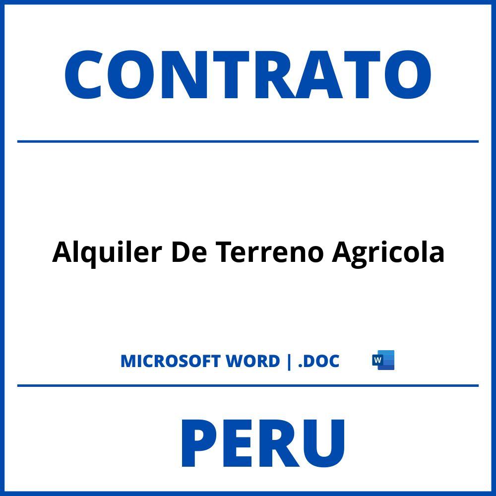 Contrato De Alquiler De Terreno Agricola en WORD Peru