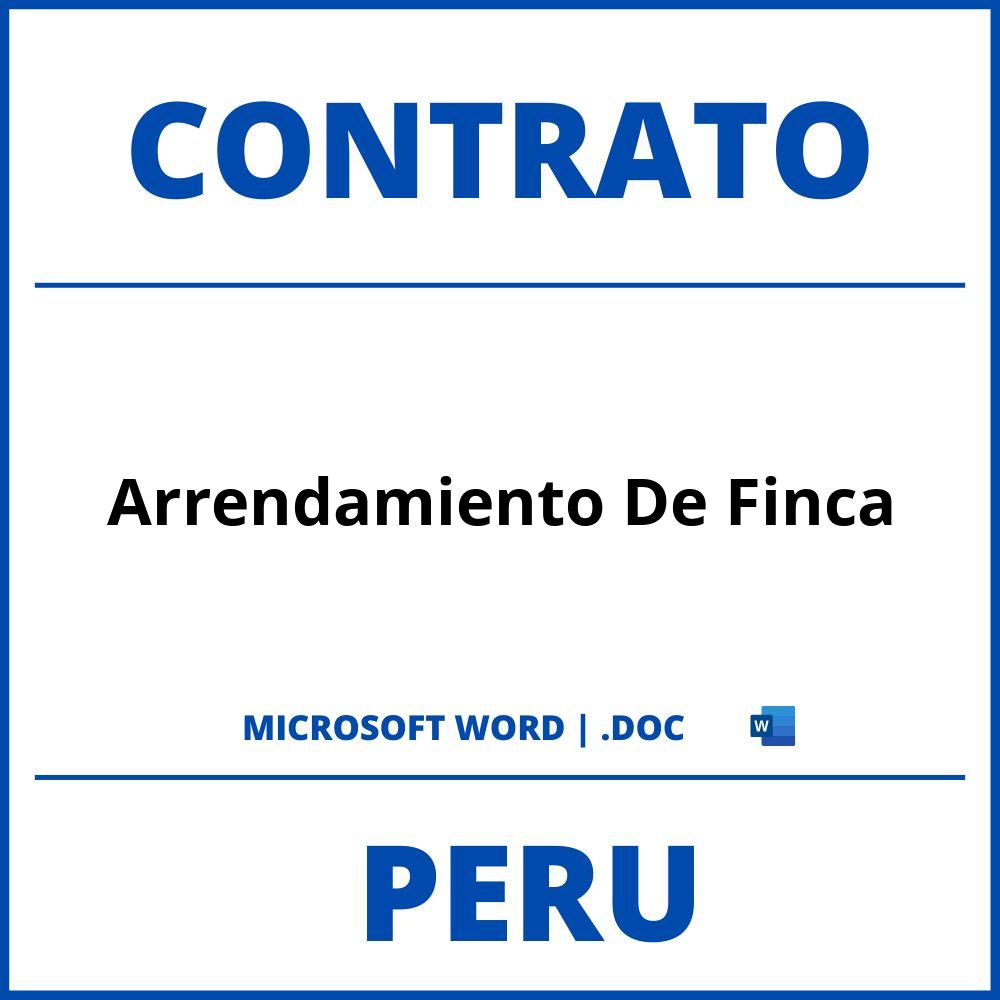 Contrato De Arrendamiento De Finca