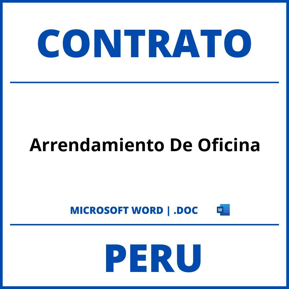 Contrato De Arrendamiento De Oficina en formato WORD Peru