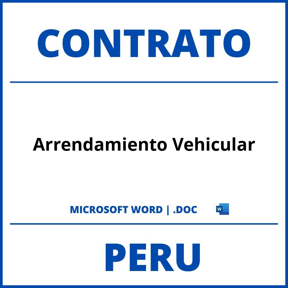 Contrato De Arrendamiento Vehicular