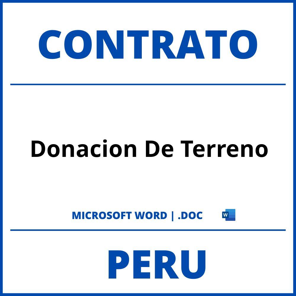 Contrato De Donacion De Terreno