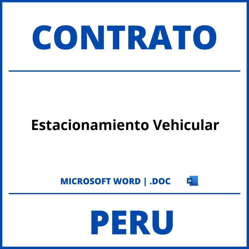 Contrato De Estacionamiento Vehicular