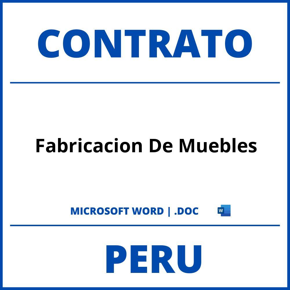 Contrato De Fabricación De Muebles en formato WORD Peru