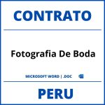 Contrato De Fotografia De Boda en formato WORD Peru