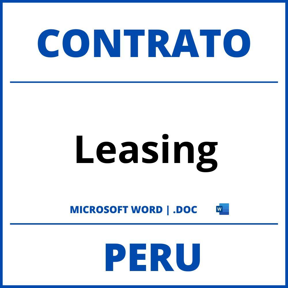 Contrato De Leasing Modelo