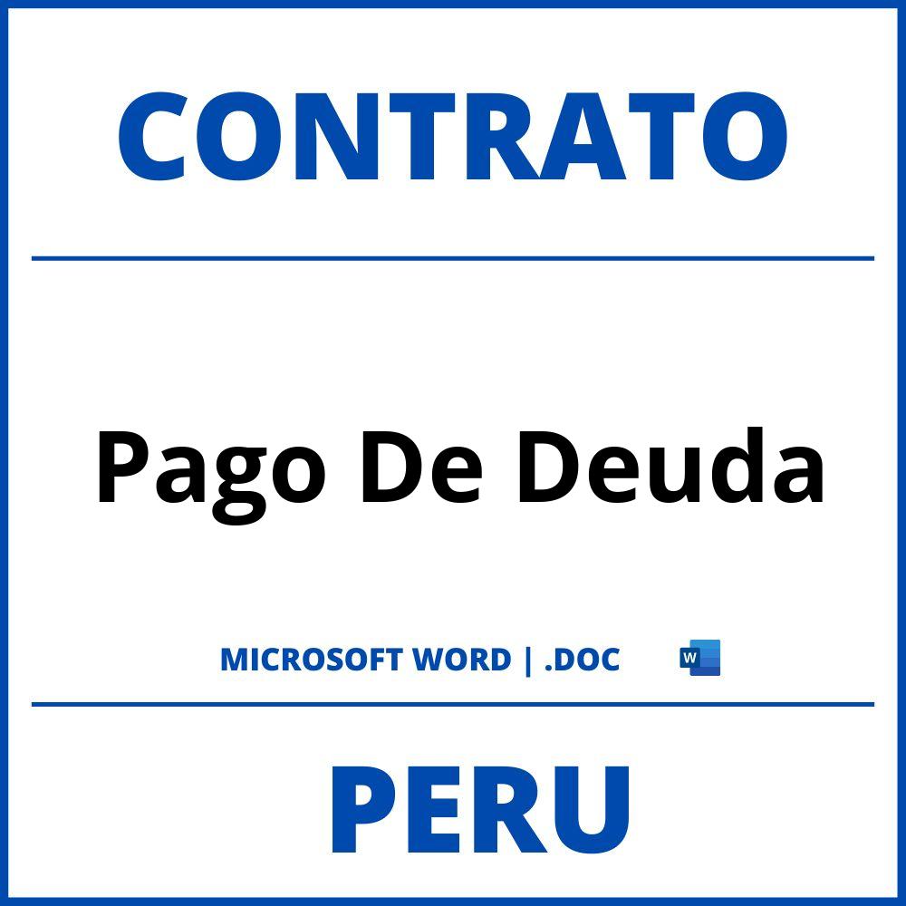 Contrato De Pago De Deuda en formato WORD Peru