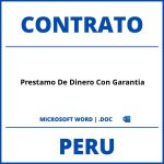 Contrato De Préstamo De Dinero Con Garantía en formato WORD Peru