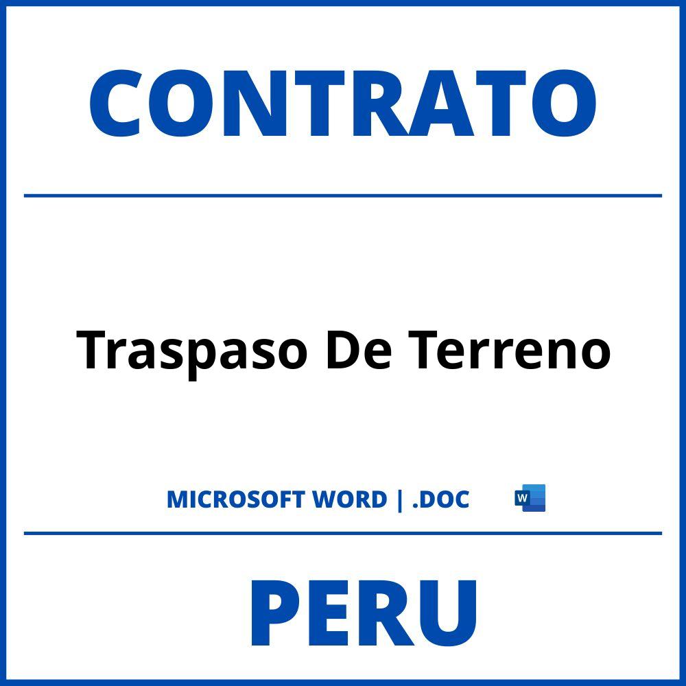 Contrato De Traspaso De Terreno en formato WORD Peru