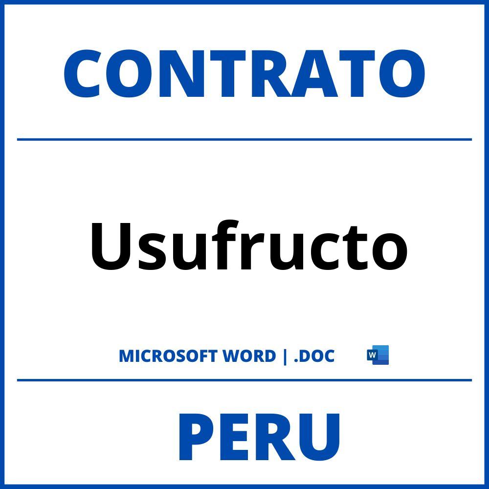 Contrato De Usufructo WORD Peru
